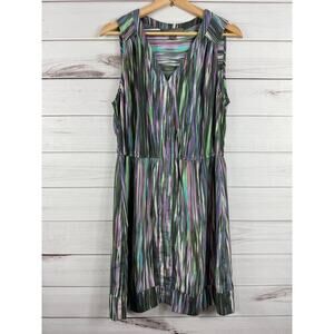 Fynn‎ & Rose Multi Color Surplice Dress Women Size 8 Sleeveless V-neck